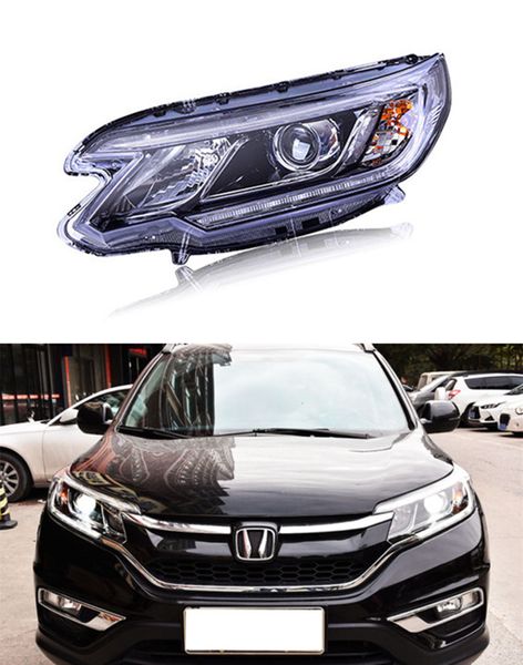 Luz LED frontal para Honda CRV, faro de circulación diurna, 2012-2015, DRL, señal de giro, lente de proyector de Luz De Carretera