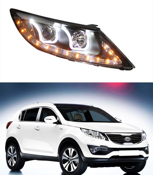 Phare LED pour Kia Sportage, phare de jour, clignotant DRL, lentille de projecteur à faisceau haut, 2011 – 2014