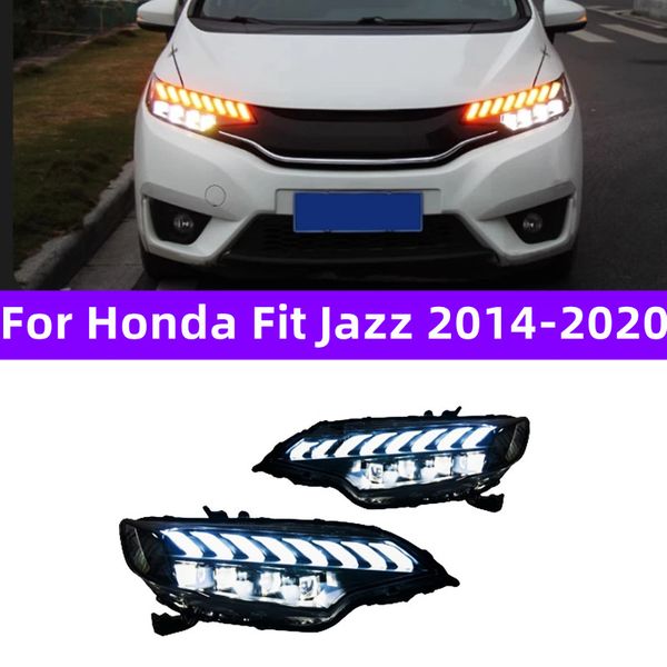 Luces delanteras LED para Honda FIT JAZZ 2014-20 20 Red Evil Eye Hid Bi Xenon faros delanteros reemplazo DRL luz diurna