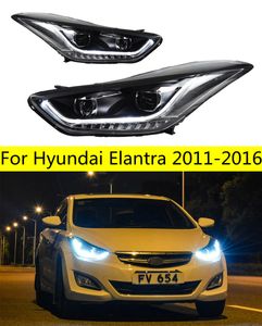 Phares LED pour Hyundai Elantra phares avant 20 11-20 16 mise à niveau LED lumière diurne DRL phare