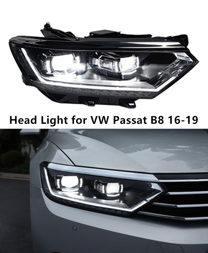 Ensemble de phare LED pour VW Passat B8, phare de jour LED 2016 – 2019, clignotant, lentille de faisceau haut
