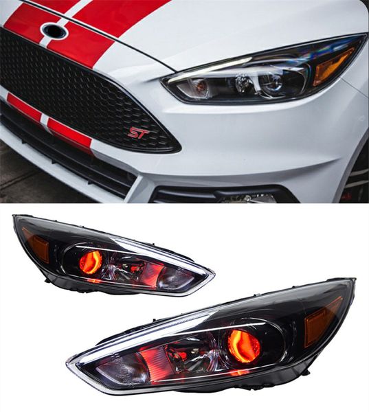 Phare LED pour Ford Focus Rs 20 15-20 18 Red Evil Eye Running Head Light DRL phares Assemblage de virage accessoires
