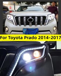 Faro LED para Toyota Prado 2014-20 17 Angel Eye DRL luz de circulación diurna conjunto de faros de señal de giro