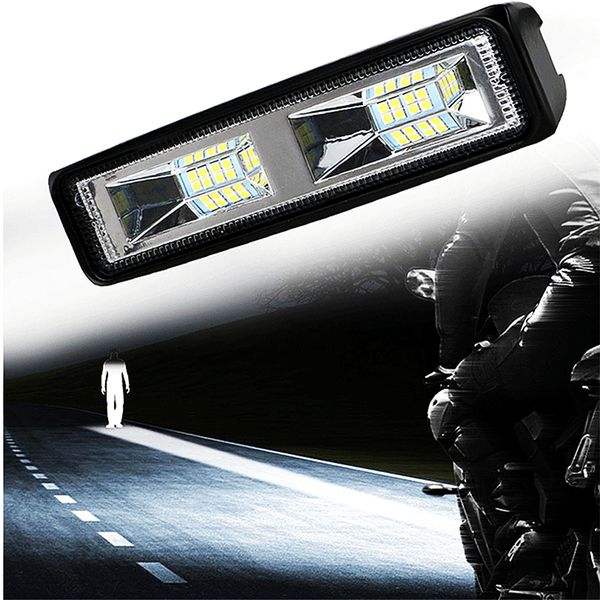 Faros LED 12-24V Para Auto Motocicleta Camión Barco Tractor Remolque Offroad Luz de trabajo 48W LED Luz de trabajo Proyector luz de inundación 16led 15cm barra blanca brillante fría