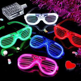 LED-hartvormige bril Knipperende lichtgevende jaloezieën Bril Nachtclubdecoratie Fluorescerende lichtbalken