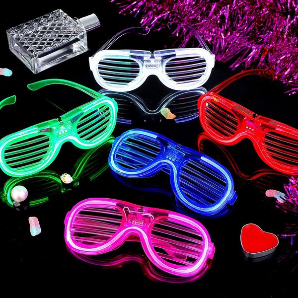 Lunettes LED en forme de cœur, stores lumineux clignotants, décoration de boîte de nuit, barres lumineuses fluorescentes