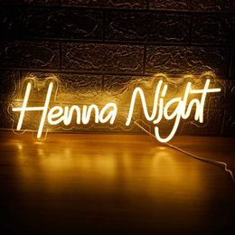 LED Henna Night Custom Wedding Marry Neon Sign USB Led Light Confesión Dormitorio Arte Decoración de pared Lámpara estética HKD230706