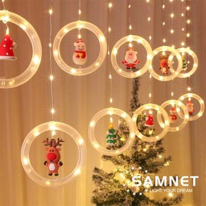 Led vakantie licht kerst decoratie lamp kamer decor garland jaar decor string lichten Santa decoratie accessoires 211122