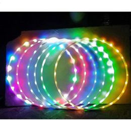 Cerceau LED stroboscopique et changeant de couleur, cerceaux de danse lumineux pour enfants et adultes, équipement d'exercice avec lumière lumineuse 240118