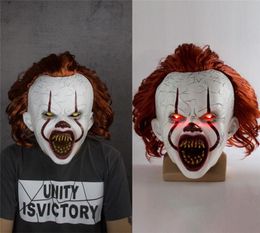 Led Horror Pennywise Joker Mask Cosplay Stephen King It Hoofdstuk twee clown latex maskers helm Halloween Party Props Deluxe7906543