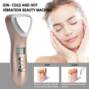 LED Hot Cold Hammer Ultrasonic Cryotherapy Facial Lifting Vibration Massager Face Body Skin Wrinkle Acne Removal Beauty Machine