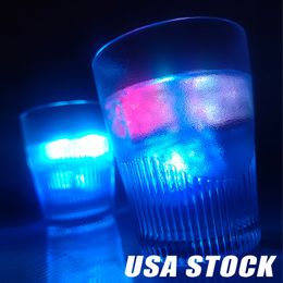 LED Ice Cube Light Glowing Party Ball Flash Light Lumineux Néon Festival De Mariage Bar De Noël Verre À Vin Décoration Fournitures Crestech