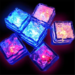 Cubo de hielo LED, luces de Flash cambiantes multicolores, cubos de cristal para fiestas, bodas, eventos, bares, Navidad, decoraciones para fiestas de Halloween