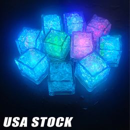 LED Ice Cube Multi Color que cambia Flash Night Lights Liquid Sensor Water Sumergible para Christmas Wedding Club Party Decoration Lámpara de luz 960PCS / LOT Crestech