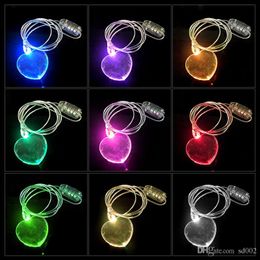 LED illuminate Collier Flash acrylique Pendant Party Supplies Power Persistance Plastique Festival de musique colorée