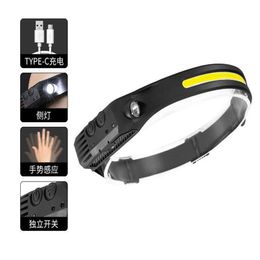 LED -inductie -sensor Koplamp Torch COB USB Oplaadbare zaklamp Super Bright Work Light Bicycle Koplampverlichting