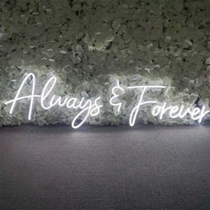 LED Ineonlife Always Forever Custom Neon Sign Light Wedding Voorstel Gepersonaliseerde Led Party Slaapkamer Home Club Wall Decor Gift HKD230706