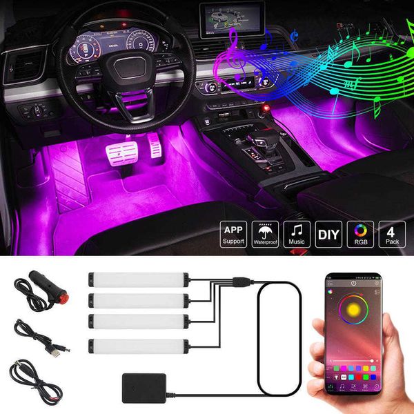 INTÉRIEUR LED 5-12V LUMIÈRES DE VOITURE MELLOW DESION DES MODIFICATIONS 56 Modes Ambient LED Strip Lights Interior Sync Music App Bluetooth Control272Q