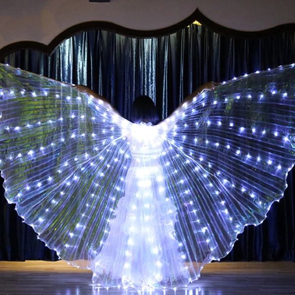 Led Isis Wings Belly Dance Colorida Butterfly Wings Light Up Dispertive Rendimiento para el disfraz para la fiesta de Navidad de Halloween 240422