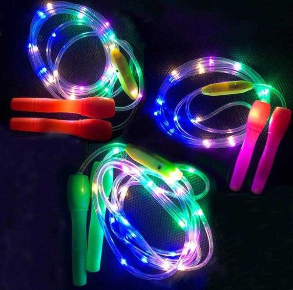 Cuerdas de saltar Led, cuerda de saltar intermitente, 3 modos de luces, cuerda de saltar, ejercicio, equipo de fitness para niños, adultos, regalo de festival de Navidad