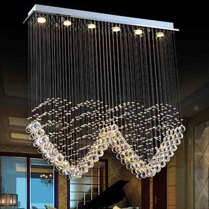 LED K9 Crystal Chandeliers Lights Cœur Lights De mariage Modern Romantic Lamp Living Roon Dinner luminaires L1000 * W200 * H1000mm