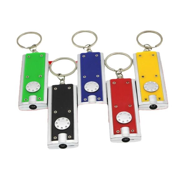 Lumière de porte-clés LED, mini-clés de lampe de poche, cadeaux créatifs, anneaux de clés, différentes couleurs