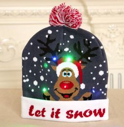LED gebreide kerstmuts muts verlicht verlichte warme hoed voor kind volwassenen Nieuwjaar kerstdecoratie Navidad GC605