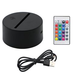 Bases de lámpara LED para 3D acrílico luz nocturna ABS Base táctil de lámpara negra con cable USB y control remoto 8508063