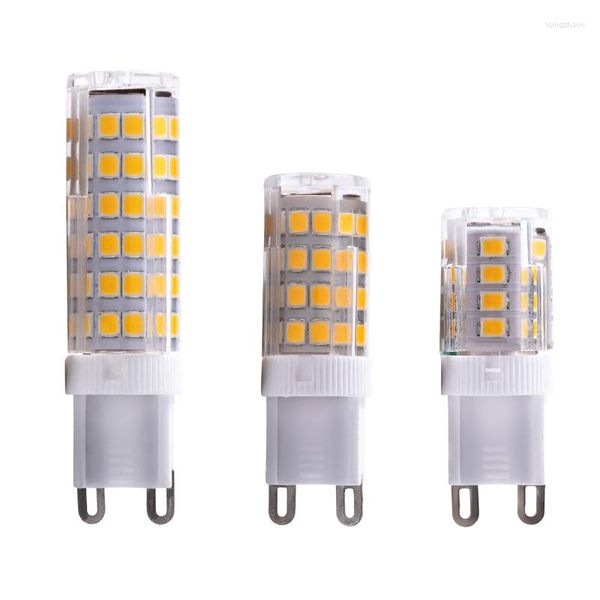 Bombilla LED para lámpara sin parpadeo 220V 3W 5W 7W 9W 12W SMD2835 G9 Luz de cerámica Lámparas de foco con ángulo de haz de 360 grados