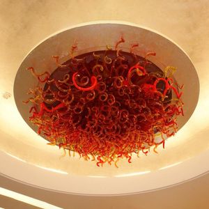 LED Lájaros grandes Lámparas de techo soplado a mano Lámparas de comedor Lámpara superior de mesa Red Romántico Atmósfera Decoración Luz Ligeros Diámetro