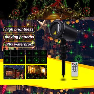 Waterdicht Kerst Projector Licht 12 Patronen C Rood en Groen Bewegend Laserlicht Professionele Kerstverlichting Decoraties Verlichting Voor Huis Binnen Buiten