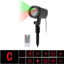 12 modèles C lumière de projecteur de Noël LED lampe de pelouse laser RG projecteur de lumière de jardin laser mobile étanche lampe extérieure lumière pour la fête de vacances de Noël