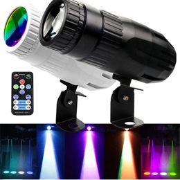 LED -laserverlichtingslicht met externe super heldere spiegelbal Spotlight Mini 15W RGB BEAM Spot Lichten Stage Effect Lamp DJ Disco Party Show