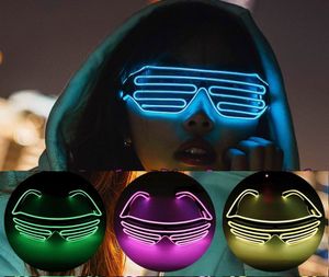 LED Led Gafas Persianas Gafas resplandecientes Accesorios de baile fluorescentes para discoteca y decoración de fiestas gafas de sol de moda decoración de fiestas favor regalo de cumpleaños accesorio