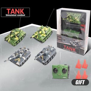 Led licht 4 CH 1 64 mini afstandsbediening tank RC auto simulatie gevechtsmodel educatief speelgoed kinderen gift 231227