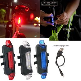LED-lichte fiets achterlichten USB oplaadbare mountainbike lamp Waterdichte voertuigaccessoires