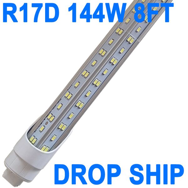 Ampoules LED 8 pieds, 2 broches, 144 W 6500 K, tubes LED T8 T10 T12, ampoules LED 8 pieds pour remplacer la lumière fluorescente R17D HO, lampes d'atelier rotatives à double extrémité Power Crestech