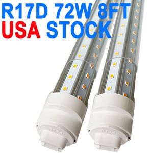 LED-lampen 8 voet, 2 pins, 72W 6500K, T8 T10 T12 LED-buislampen, 8FT LED-lampen ter vervanging van fluorescentielicht R17D LED 8 voet, LED-winkelschuurverlichting Dual-Ended Power crestech