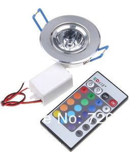 LED Light Bulbs Lamp 3W RGB 16 Colors Spot Light AC85-265V with IR Remote Control RGB LED Ceiling Downlight