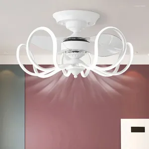 Lumière Led ventilateur de plafond suspension lustre Art luxe Invisible maison salle à manger chambre salon Simple électrique
