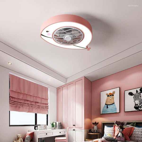 Lumière Led ventilateur de plafond suspension lustre Art moderne minimaliste chambre intégré trois couleurs gradation continue ménage