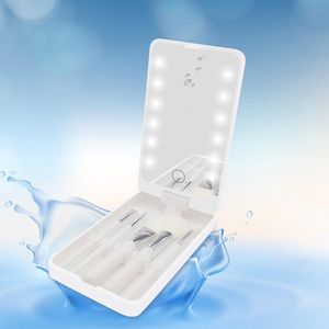 LED Light Compact Storage Brushe Set Opvouwbare ijdelheidspiegel met cosmetische borstels Protable Travel Carry Make Up Tool