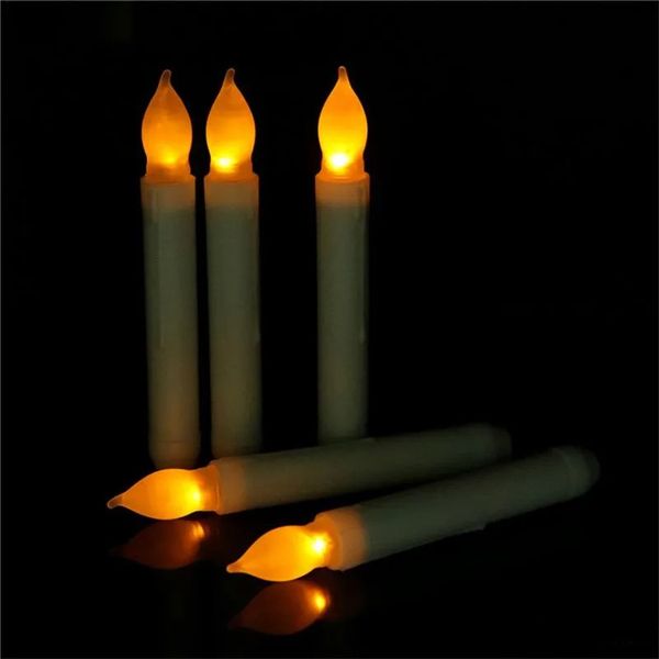Bougies de cône lumineux LED Bougies à cône électronique battant sans flamme pour les décorations de fête d'anniversaire de mariage Supplie 2024
