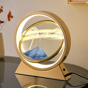 LED LICHT CREATIEVE SNIVES -AD TAK LAMP MOVESS SANDS ART Afbeelding 3D Zitlijm Deep Sea Sandscape Slaapkamerlamp voor Home Decor Gift