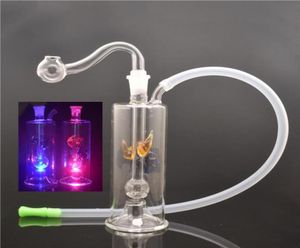 LED Light Glass Huile Briner Bongs DAB Percolater Bubbler Water Pipes avec tuyaux de brûleur d'huile en verre et tuyau2780985