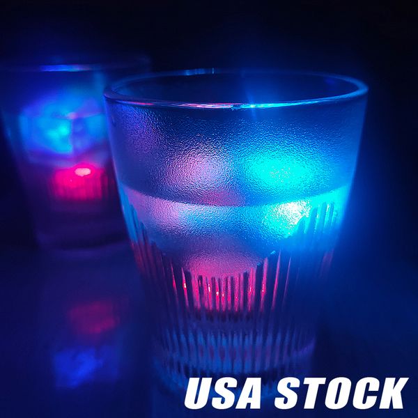 LED Light Ice Cubes Lampe de nuit lumineuse Party Bar Coupe de mariage Décoration Lampe de nuit Party Bar Coupe de mariage Décoration Coupe usalights