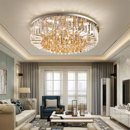 LED LICHT MODERNE plafondlampen armatuur Europees K9 Kristallen plafondlamp Home Indoor verlichting afstandsbediening 3 Witte kleuren DIMMAB338Y