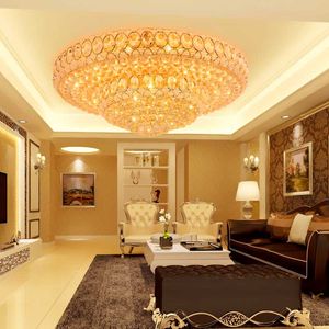 LED LICHT MODERNE CRYSTAL CLIFIL LAMPS AMERIKAANS ROND GOUD GOUDEN KRAAPERIERS plafondlampen armatuur foyer woonkamer slaapkamer huis binnen verlichting veranderlijk wit wit