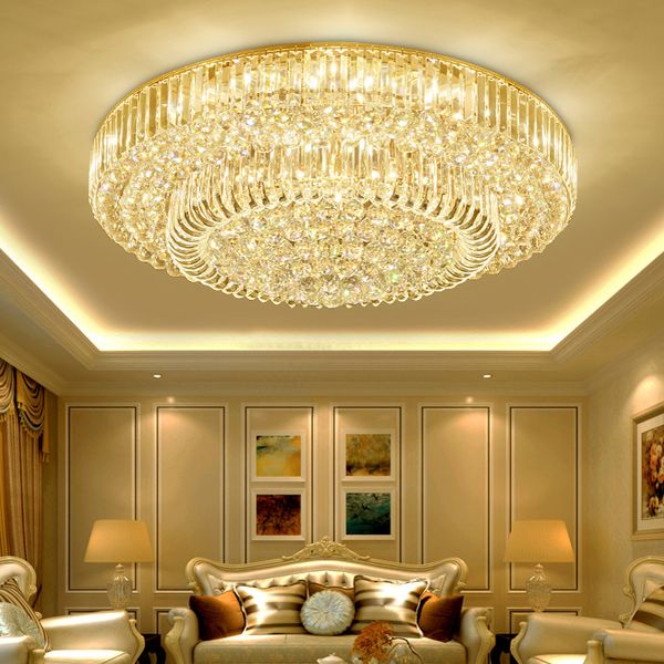 Lumière LED Moderne Cristal Plafonniers Luminaire 3 Blanc Couleur Dimmable Plafonnier Rond avec Télécommande Hôtel Maison Éclairage Intérieur