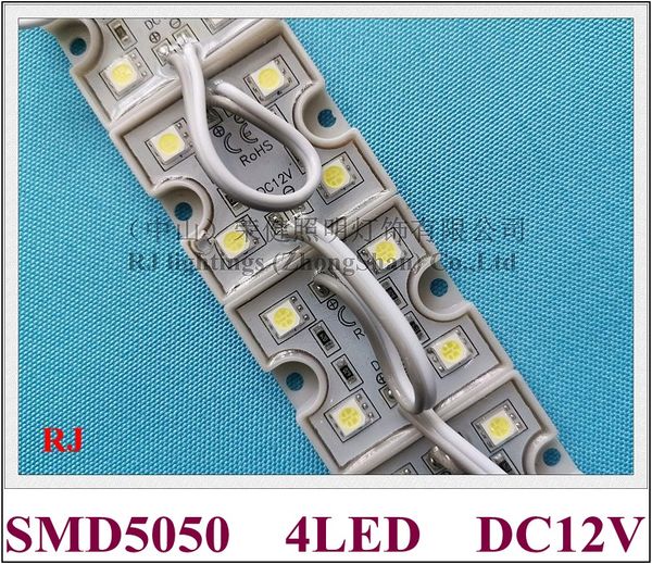 Module d'éclairage LED SMD 5050 Module LED module d'éclairage publicitaire pour signe DC12V 4 led 0.96W IP65 80lm 35mm * 35mm